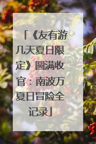 《友有游几天夏日限定》圆满收官：南波万夏日冒险全记录