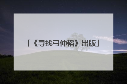 《寻找弓仲韬》出版