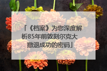 《档案》为您深度解析85年前敦刻尔克大撤退成功的密码