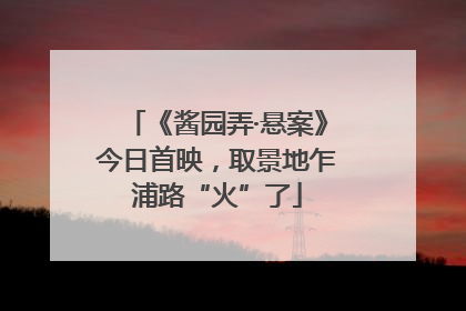 《酱园弄·悬案》今日首映，取景地乍浦路“火”了