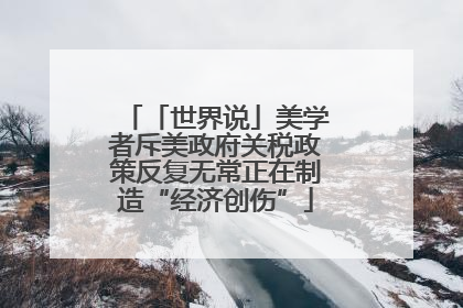 「世界说」美学者斥美政府关税政策反复无常正在制造“经济创伤”