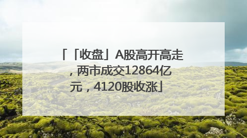 「收盘」A股高开高走，两市成交12864亿元，4120股收涨