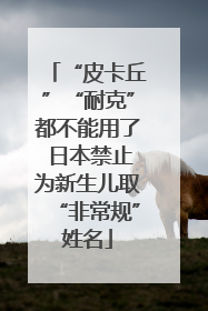 “皮卡丘”“耐克”都不能用了 日本禁止为新生儿取“非常规”姓名