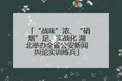 “战味”浓、“硝烟”足、实战化 湖北举办全省公安新闻舆论实训练兵