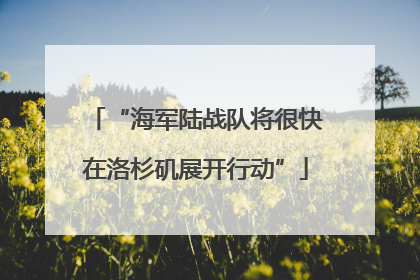 “海军陆战队将很快在洛杉矶展开行动”