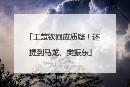 王楚钦回应质疑！还提到马龙、樊振东