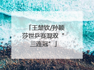 王楚钦/孙颖莎世乒赛混双“三连冠”