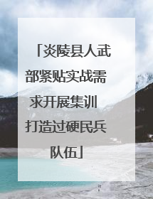 炎陵县人武部紧贴实战需求开展集训 打造过硬民兵队伍