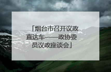 烟台市召开议政直达车——政协委员议政座谈会