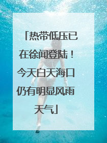 热带低压已在徐闻登陆！今天白天海口仍有明显风雨天气