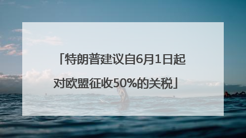 特朗普建议自6月1日起对欧盟征收50%的关税