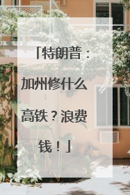 特朗普：加州修什么高铁？浪费钱！