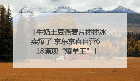 牛奶土豆燕麦片棒棒冰卖爆了 京东京喜自营618涌现“爆单王”