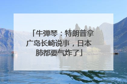 牛弹琴：特朗普拿广岛长崎说事，日本肺都要气炸了