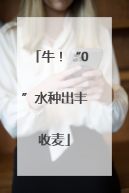 牛！“0”水种出丰收麦