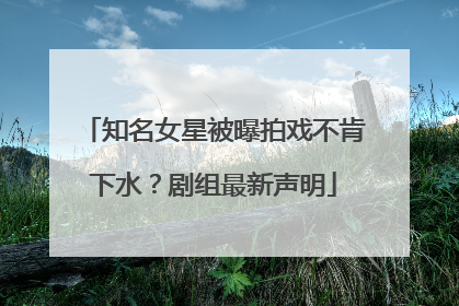 知名女星被曝拍戏不肯下水？剧组最新声明