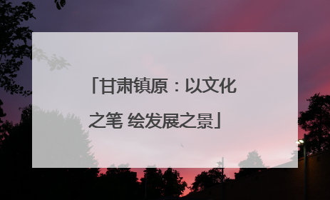 甘肃镇原：以文化之笔 绘发展之景
