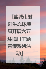盐城市射阳生态环境局开展六五环境日主题宣传系列活动