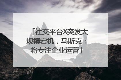 社交平台X突发大规模宕机，马斯克：将专注企业运营