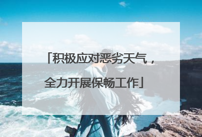 积极应对恶劣天气，全力开展保畅工作
