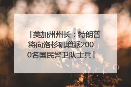 美加州州长：特朗普将向洛杉矶增派2000名国民警卫队士兵