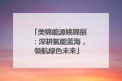 美锦能源姚锦丽：深耕氢能蓝海，领航绿色未来