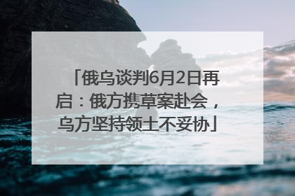 俄乌谈判6月2日再启：俄方携草案赴会，乌方坚持领土不妥协