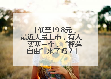 低至19.8元，最近大量上市，有人一买两三个，“榴莲自由”来了吗？