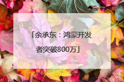 余承东：鸿蒙开发者突破800万