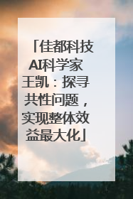 佳都科技AI科学家王凯：探寻共性问题，实现整体效益最大化