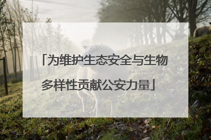 为维护生态安全与生物多样性贡献公安力量