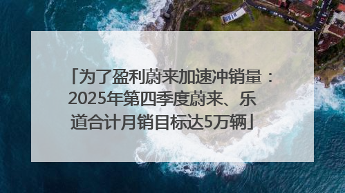 为了盈利蔚来加速冲销量：2025年第四季度蔚来、乐道合计月销目标达5万辆