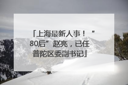 上海最新人事！“80后”赵亮，已任普陀区委副书记