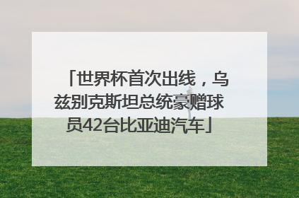 世界杯首次出线，乌兹别克斯坦总统豪赠球员42台比亚迪汽车