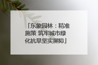 东象园林：精准施策 筑牢城市绿化抗旱坚实屏障