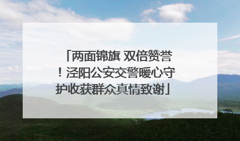 两面锦旗 双倍赞誉！泾阳公安交警暖心守护收获群众真情致谢