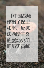 中国战场作出了保卫和平、反抗法西斯主义的彪炳史册的历史贡献
