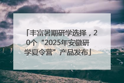 丰富暑期研学选择，20个“2025年安徽研学夏令营”产品发布