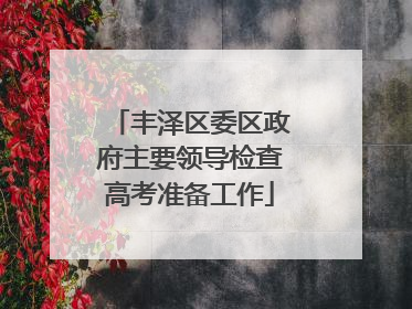 丰泽区委区政府主要领导检查高考准备工作