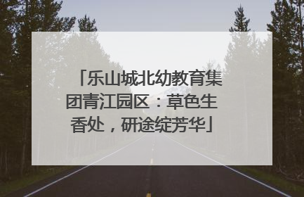 乐山城北幼教育集团青江园区：草色生香处，研途绽芳华