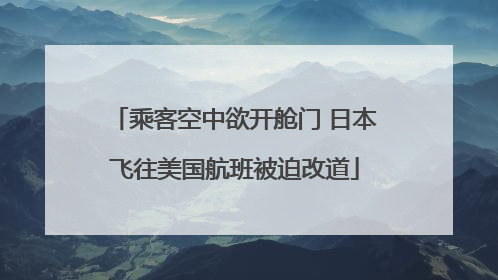 乘客空中欲开舱门 日本飞往美国航班被迫改道