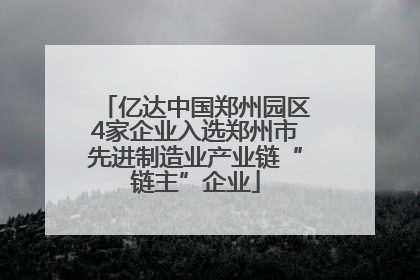 亿达中国郑州园区4家企业入选郑州市先进制造业产业链“链主”企业
