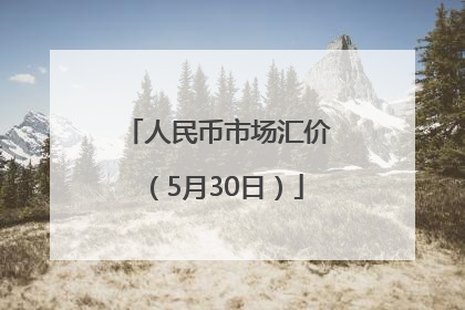 人民币市场汇价（5月30日）