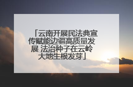 云南开展民法典宣传赋能边疆高质量发展 法治种子在云岭大地生根发芽