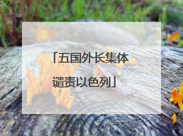 五国外长集体谴责以色列
