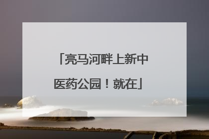 亮马河畔上新中医药公园！就在