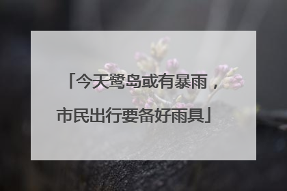 今天鹭岛或有暴雨，市民出行要备好雨具