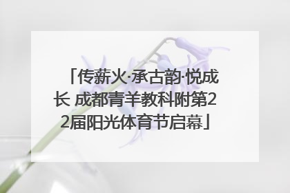 传薪火·承古韵·悦成长 成都青羊教科附第22届阳光体育节启幕