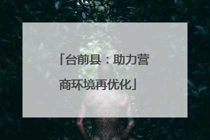 台前县：助力营商环境再优化