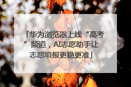华为浏览器上线“高考”频道，AI志愿助手让志愿填报更稳更准